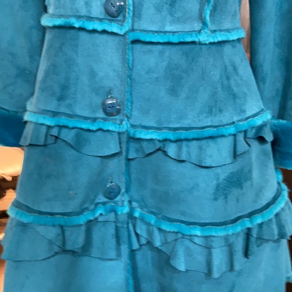 Widgeon Faux Fur Girls Size 10 Suede Coat - Picture 4 of 4